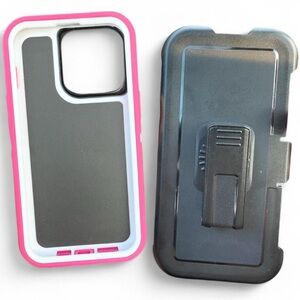 Protective Pink and Black Phone Case